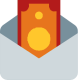 Icon of money in an envelope – representing staffing and financial support